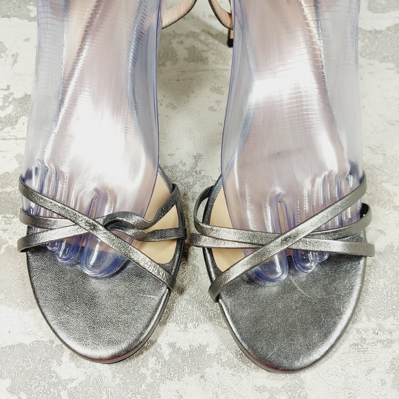 NEW Stuart Weitzman Starla 80 Leather Silver Sandals I251 - Picture 4 of 12